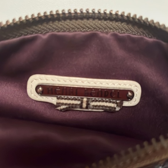 Henri Bendel bronze metallic python snakeskin zippered pouch wristlet - Picture 4 of 7